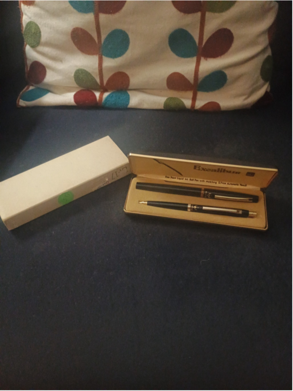 Excalibur Unisex Pen and Pencil Set in Black and Gold